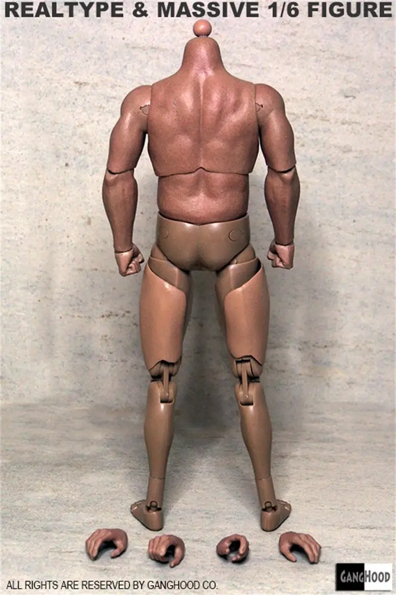 GANGHOOD 1/6 Male Muscular Strong Body Tan Skin Action Figure Model For Arnold Bane Doll Toys