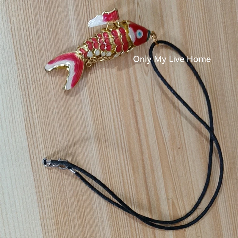 Handcraft Fancy Enamel Lovers Koi Fish Pendant Necklace Cloisonne Vivid Swing 5.5cm 8.5cm Carp Neck Chain Animal Jewelry  Gifts