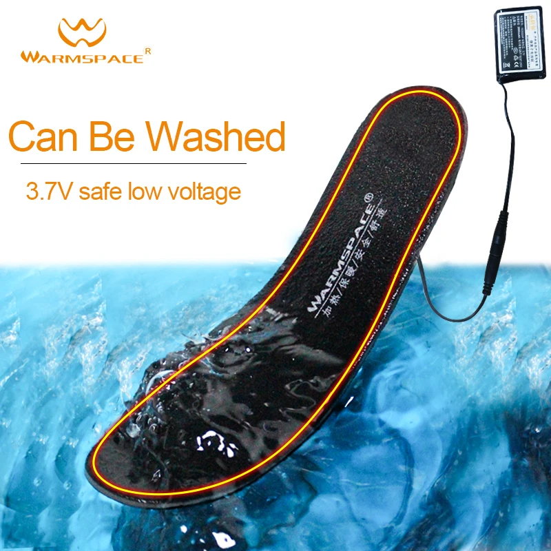 WARMSPACE electric heated insoles with rechargeable lithium battery USB charging warm in winter