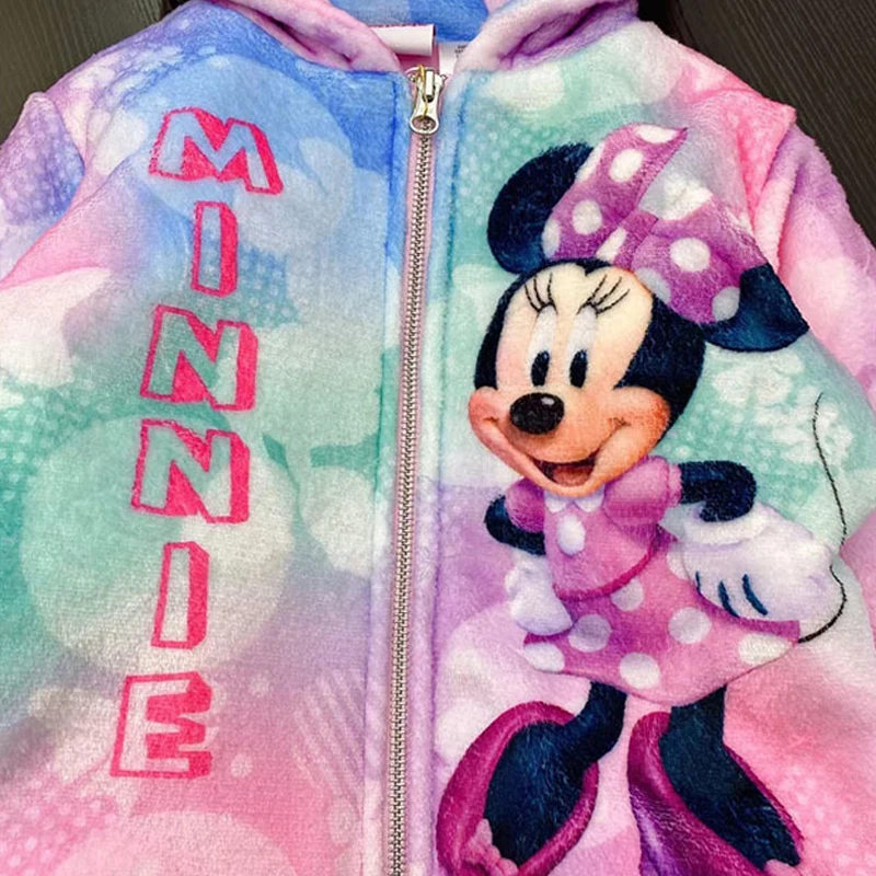 Inverno Elsa Anna principessa bambini Minnie Cartoon manica lunga capispalla abbigliamento moda cappotto ragazza cerniera cappotto con cappuccio con