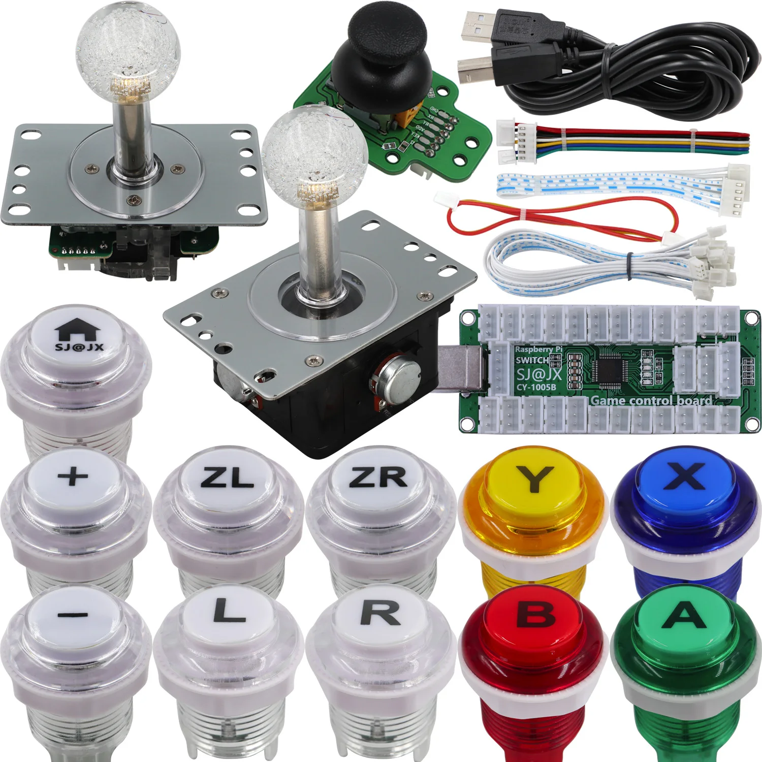 

SJ@JX Arcade Controller 3D Gamepad Analog Stick Sensor Fly Joystick Microswitch LED Button for PS3 Nintendo Switch Raspberry Pi