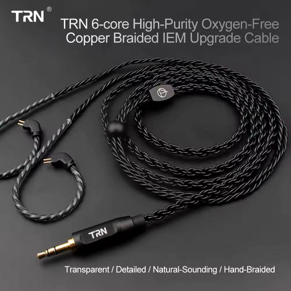 3.5mm MMCX 0.75 0.78 Aggiornamento 6 Core Nero Argento Placcato Cavo Auricolare per TRN V30/V80/X6 CCA AS10 ZS10 AS0