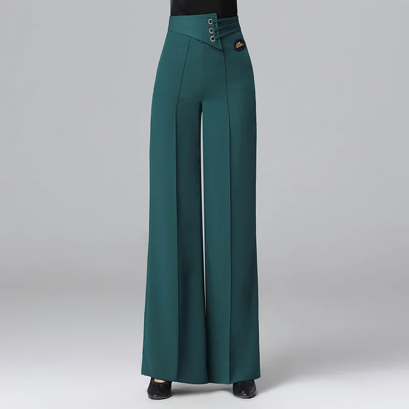 

lady dance pants women's latin dance wide leg high waist fashion ballroom waltz dance dance wear Performance Clothing party long