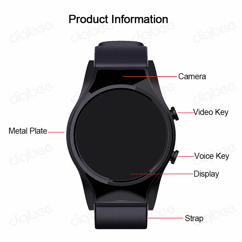 Pulsera deportiva con cámara micro espia, reloj inteligente con cámara 1080P, grabadora de voz y vídeo Invisible, pantalla táctil, rastreador de Fitness