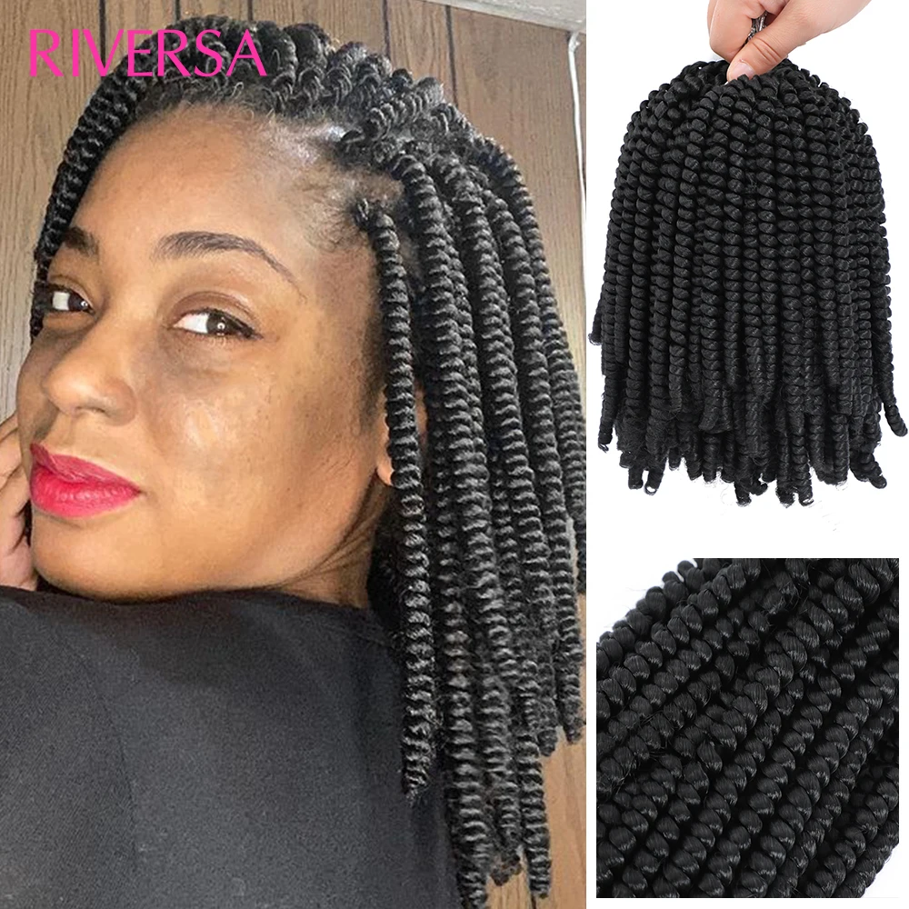 1-8แพ็คฤดูใบไม้ผลิ Twist Braiding Hair 8 "ฤดูใบไม้ผลิบิด Bomb Twist ผมเส้นใยสังเคราะห์ Fluffy Twist Crochet braids Dredlocks ผม