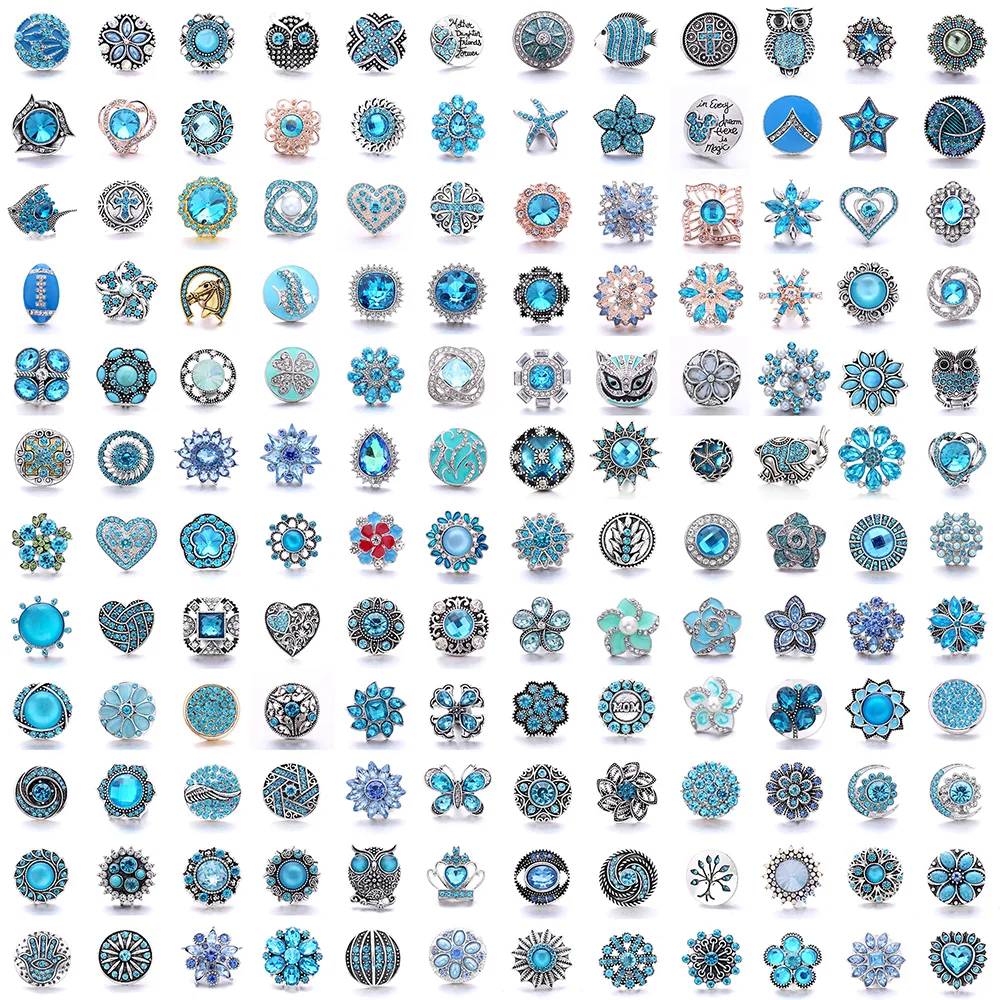 5pcs/lot New White Snap Jewelry 18mm Snap Buttons Animal Owl Butterfly Elephant Ginger Button Charm Women Fit Snap Bracelet