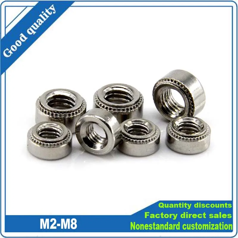 10pcs M2 M2.5 M3 M4 M5 M6 M8 304 A2 Stainless Steel CLS Self-Clinching Nut Press Insert Rivet Nut Nutsert Rivnut Slab 0.8-3.2mm