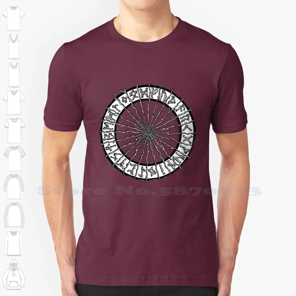 Runes 100% Cotton T-Shirt Runes Germanic Nordic Scandinavia Elder Futhark Sticks Twigs Nature Mandala Runestone Alphabet Symbol