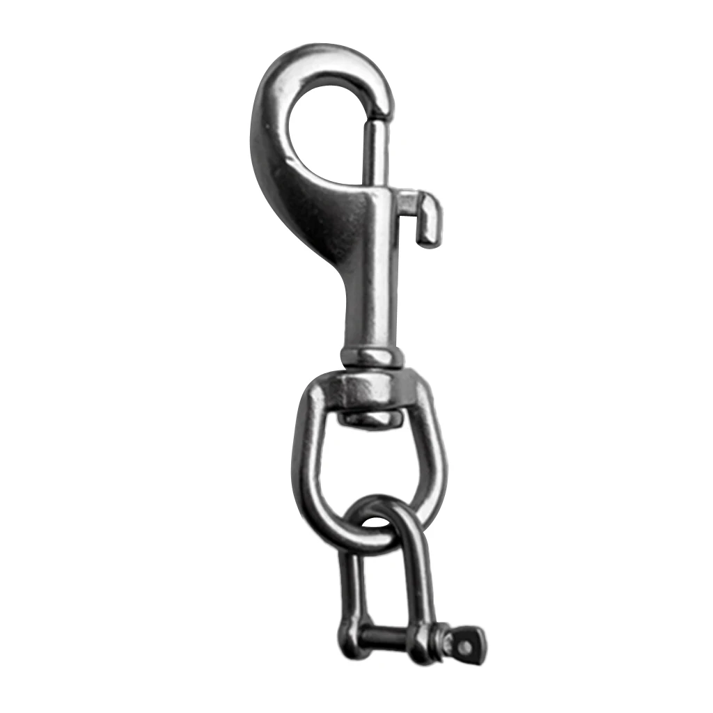 Scuba Diving Dive Diver Light Torch Holder Single End Bolt Snap Clip & D Ring Shackle - Marine Grade 316 Stainless Steel Flashli