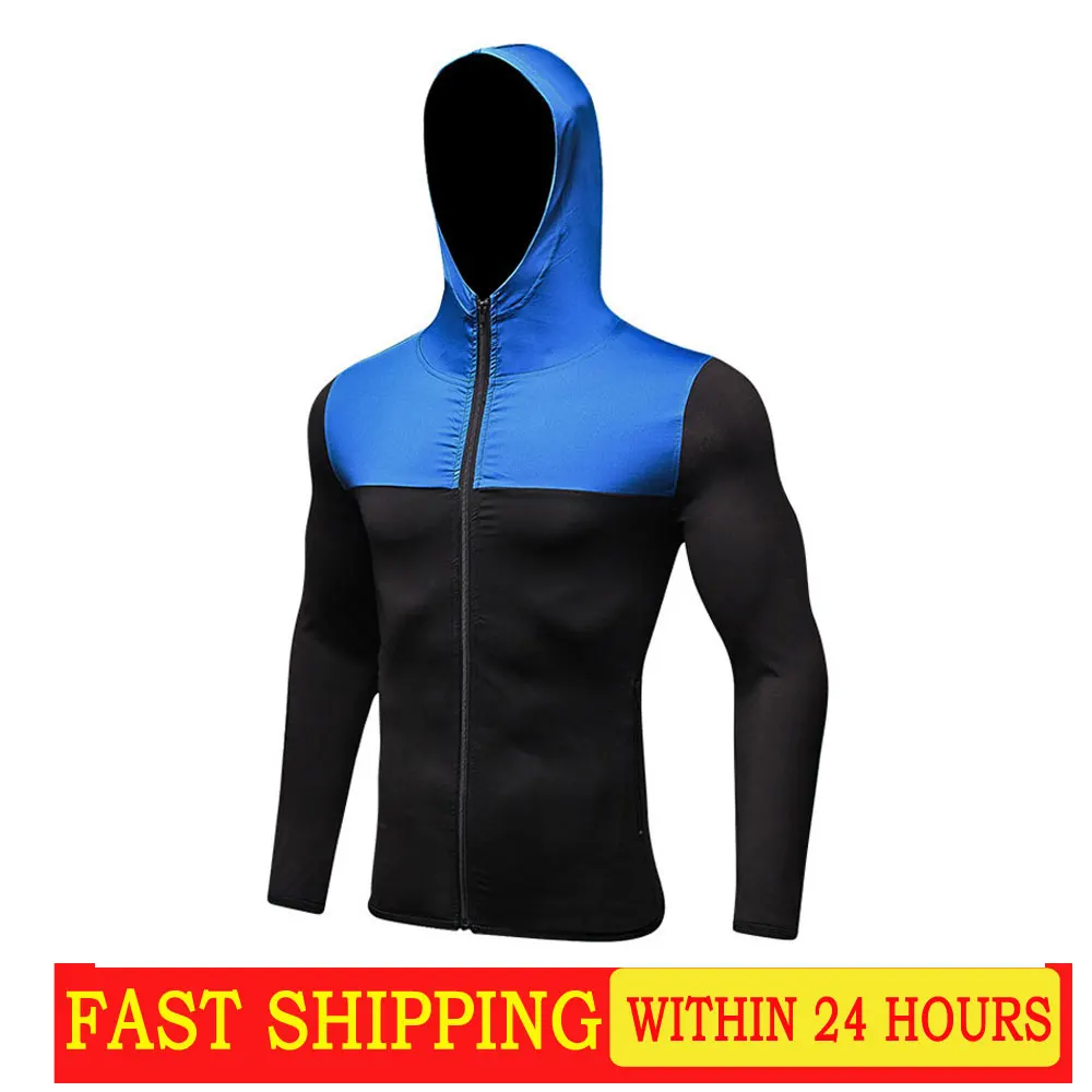 

Men's autumn winter sports coat fitness running training zipper casual hoodie wind resistant dry coat cardigan cycling jacket