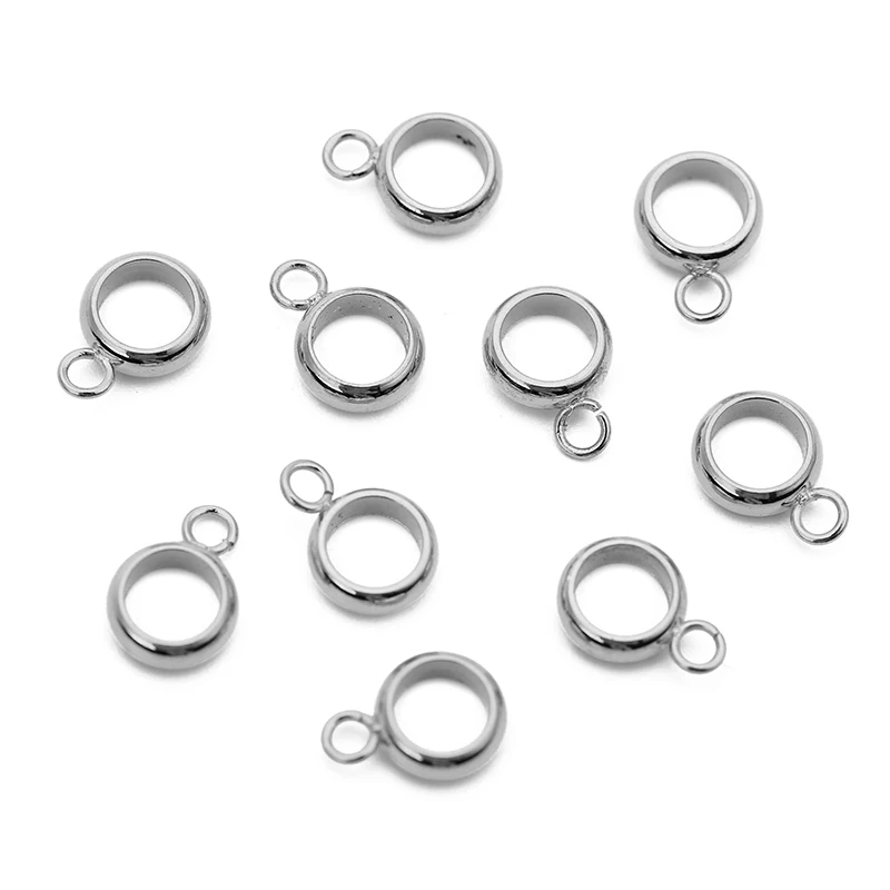 30pcs/lot Stainless Steel Pendant Connectors Bail Clasps Gold Color Pendants Clip Pinch For DIY Necklace Findings Jewelry Making