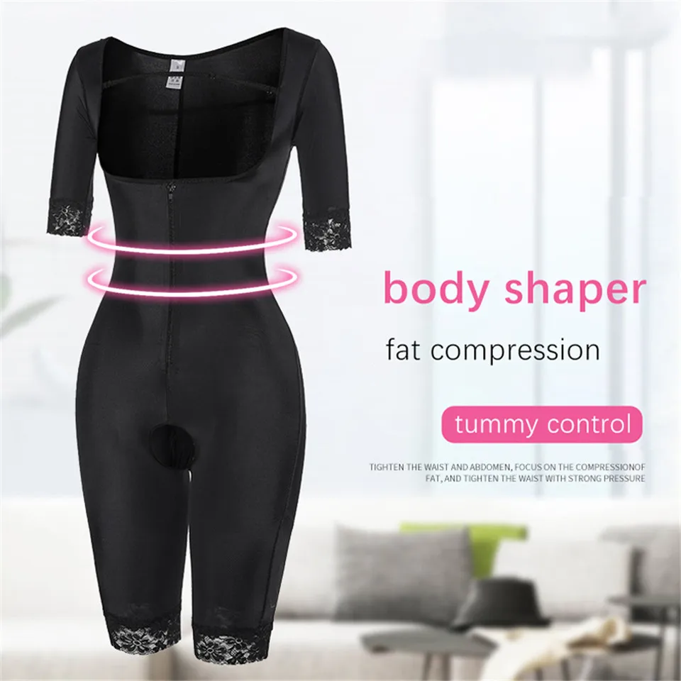 Shapewear Bodysuit Damen Schwarz Shapers Schnür-Unterbrust-Ganzkörper-Bodysuits mit Öffnung im Schritt Schlankmachende Unterwäsche – Detail 6