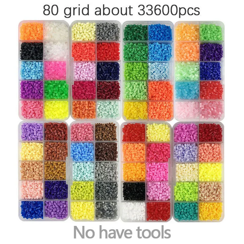 2.6mm Mini Perler kit Hama beads Whole Set with Pegboard and Iron 3D Puzzle DIY Toy Kids Creative Handmade Craft Toy Gift