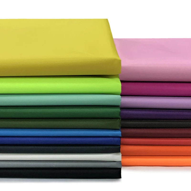 Solid Color 100% Polyester Taffeta Waterproof Fabric PVC Coated For Raincoat Tent Apron by Meters