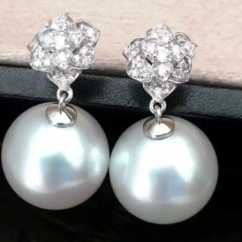 gorgeous 10-11mm south sea white pearl earring