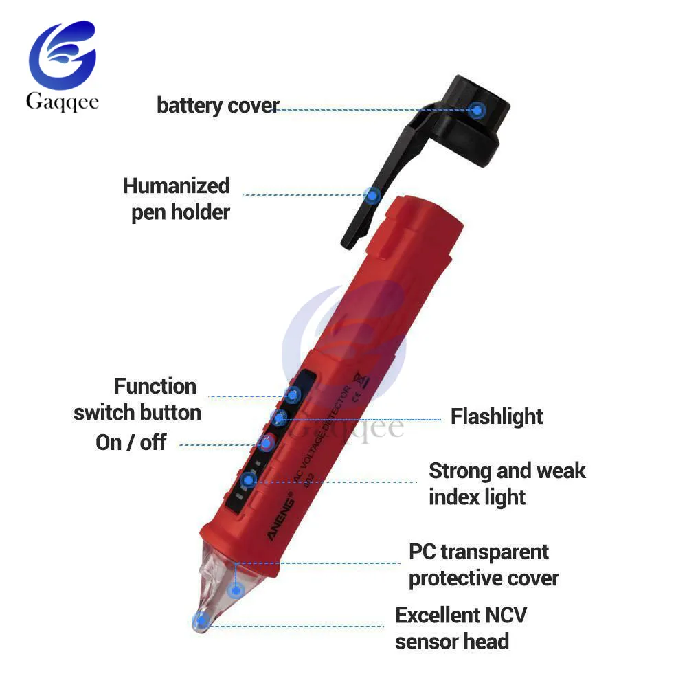 VD802 Non-contact AC Voltage Detector Tester Meter 12V-1000v Pen Style Electric Indicator LED Voltage Meter Vape Pen