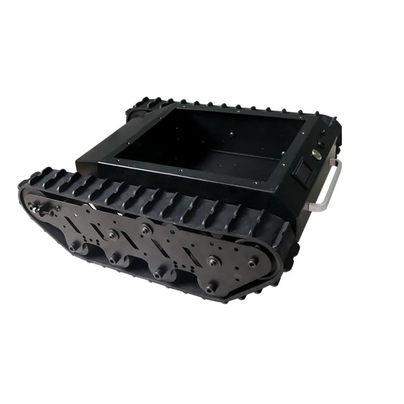 Metal RC Tank Chassis Rubber Track+ All Stainless Steel Frame+High Torque DC motor Large Smart Chain Chassis For Arduino T008