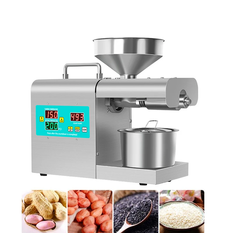 RG-312 Household Oil Press Flaxseed Oil Press Sesame Peanut Oil Press Temperature Control Stainless Steel Cold Oil Press