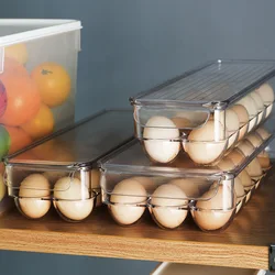 12/14/21 Grids Egg Storage Box Egg Tray Containers Kitchen Refrigerator Eggs Transparent Dispenser Airtight Fresh Preservation