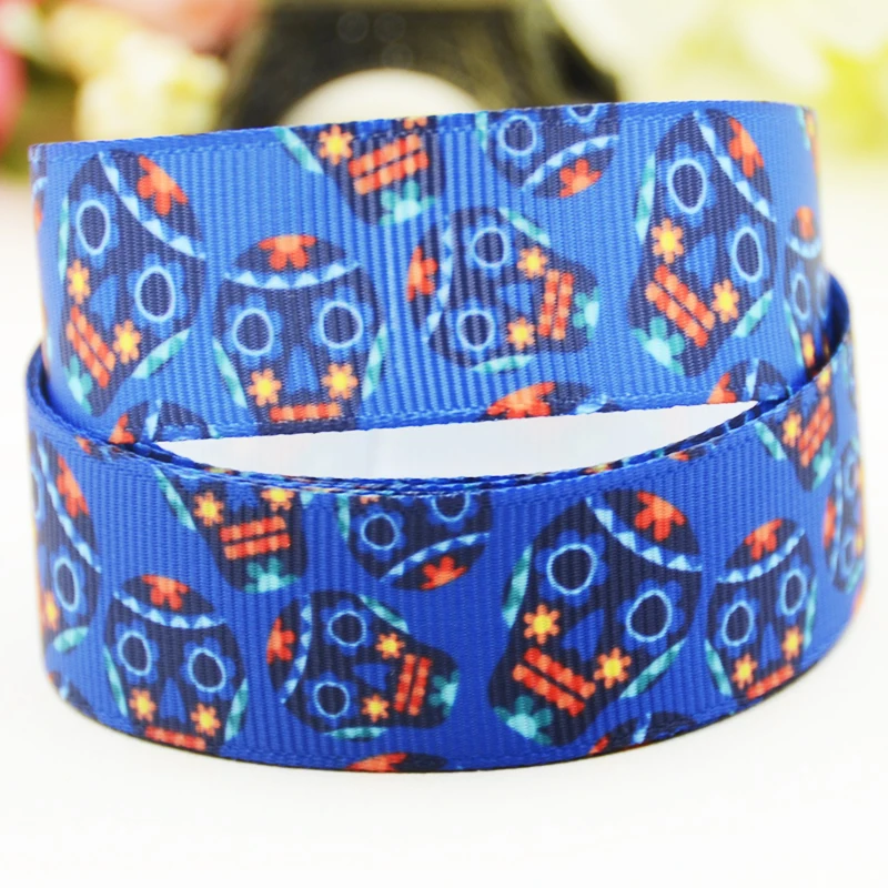 22mm 25mm 38mm 75mm Spanish style Cartoon printed Grosgrain Ribbon party decoration 10 Yards X-03515