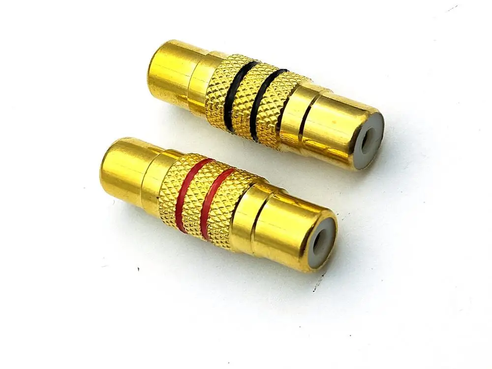 2pcs copper RCA Phono Female to Female Connector For Audio Video adapter