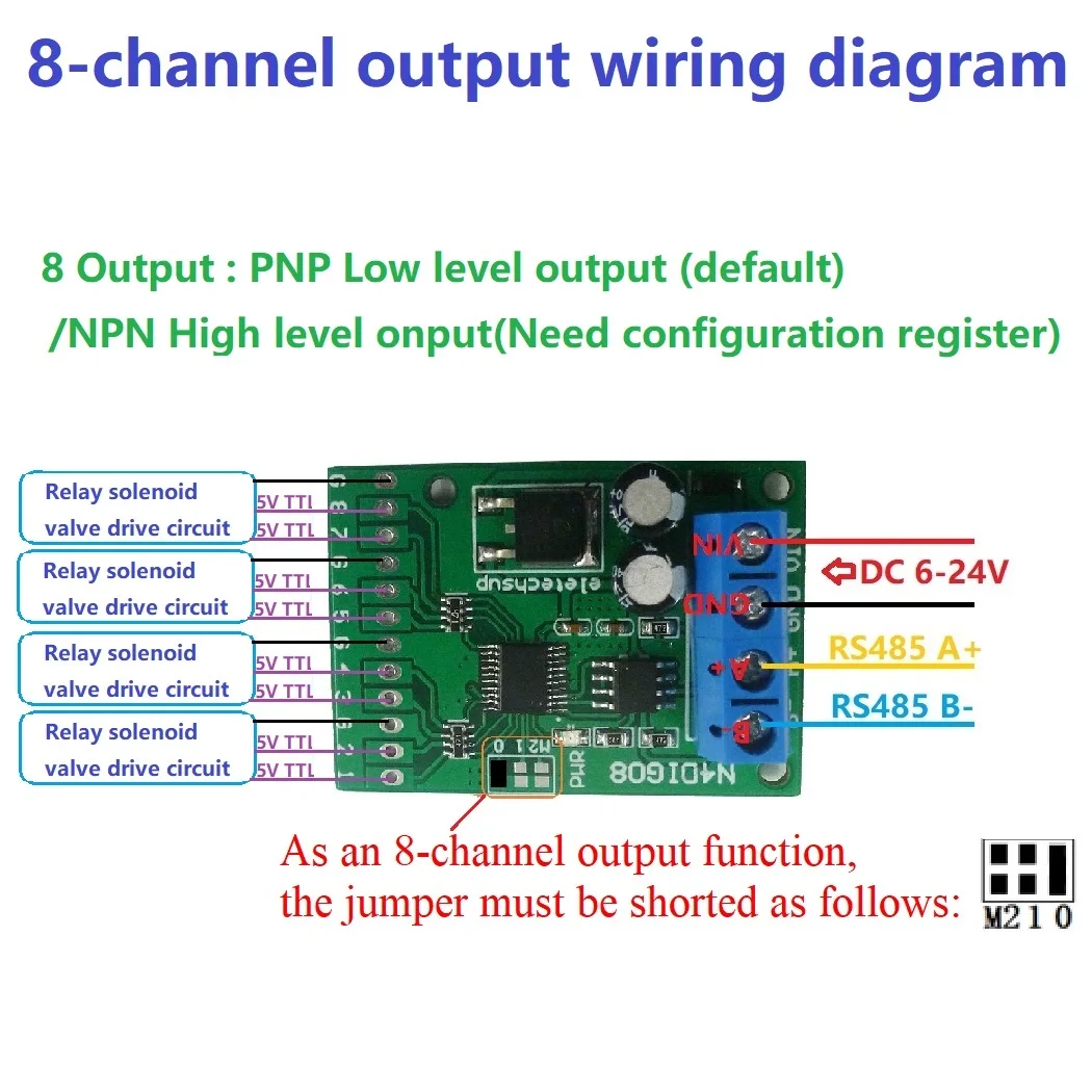 8CH Input/Output UART RS485 Modbus RTU Controller PLC Expansion Module For Arduino UNO MEGA NANO STM32 AVR PIC
