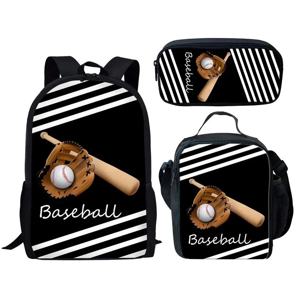 INJERSDESIGNS Set Women Men Backpacks Teenager Sport Book Bags Ball Printing Backpack For Boys Girls Kids School Bags Mochila