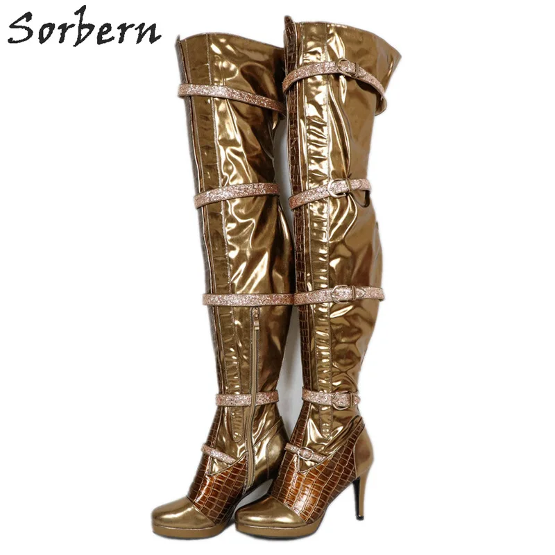 Sorbern Custom Performance Show Kinky Boots Thigh High For Women Drag Queen Dance Show Custom For Men Designed Boot
