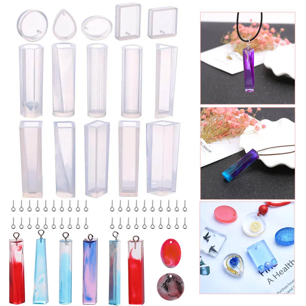 

115pc/set Mix Pendant Silicone Mold With Sheep Eye Nail Jewelry Tools Casting DIY Making Necklace Accessories Molds Epoxy Resin