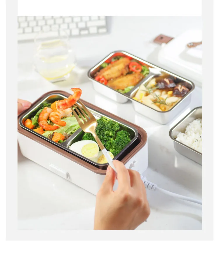 Lancheira elétrica portátil, Ligado à preservação do calor, Cozinhando panela de arroz quente, Bento, carro, caminhão, casa