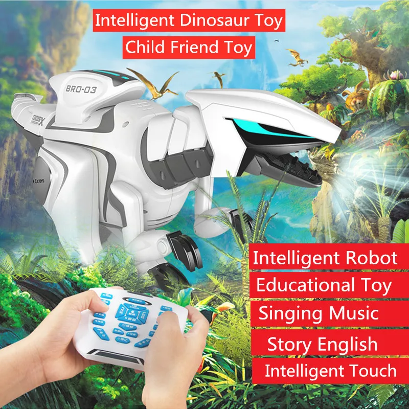 Juguete de dinosaurio eléctrico para niños, juguete educativo para niños, mejor regalo, simulación de dinosaurio rc inteligente