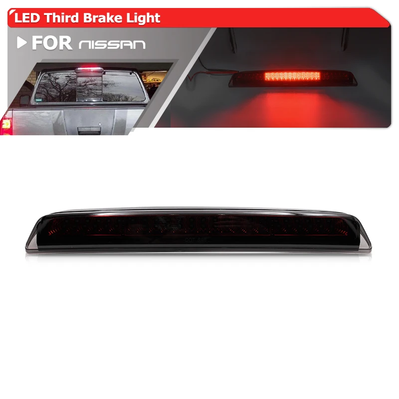 

1x Smoked White/Red Led High-Mount Third 3rd Brake Stop Light Cargo Roof Lamp For Nissan Titan 2004-2015 26590-7S200