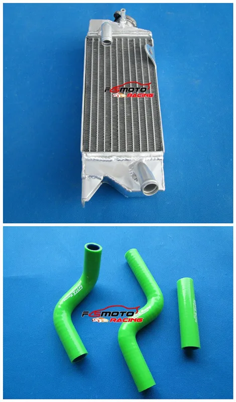 All Aluminum Radiator for Kawasaki KX80 KX85 KX100 & Silicone Hose 1 Year Warranty 2002 2003 2004 2005 2006 2007 2008 2001-2009