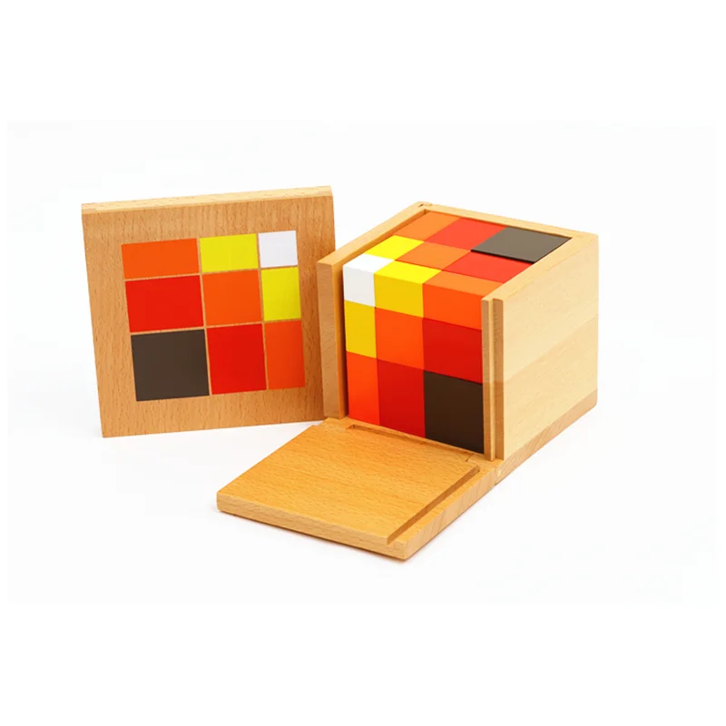 Montessor-Cubo Trinomial aritmético, equipo educativo de matemáticas, juego de matemáticas primaria, juguetes de aprendizaje, material didáctico