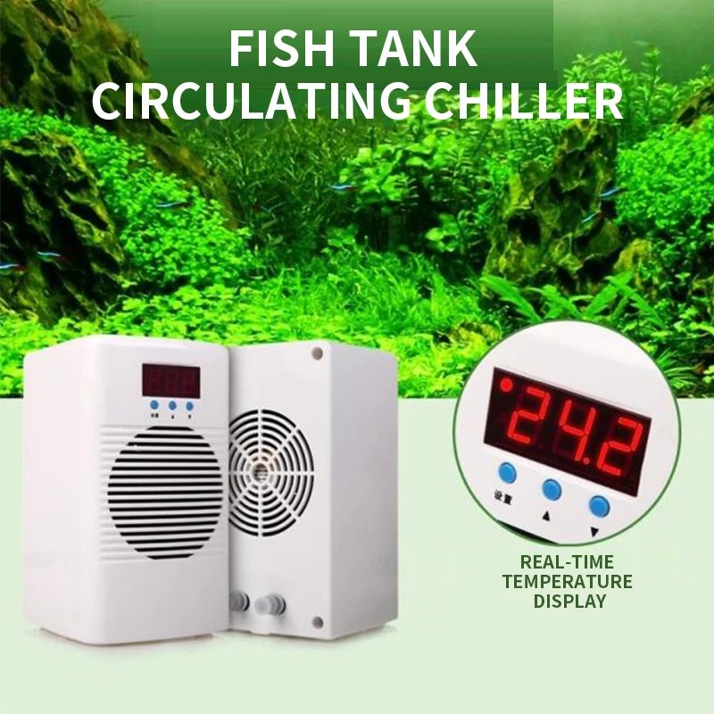 Refrigeratore d'acqua casa elettronico chiller mini carro armato di pesci di raffreddamento frigorifero acquario di raffreddamento e di riscaldamento mute di ghiaccio di acqua macchina