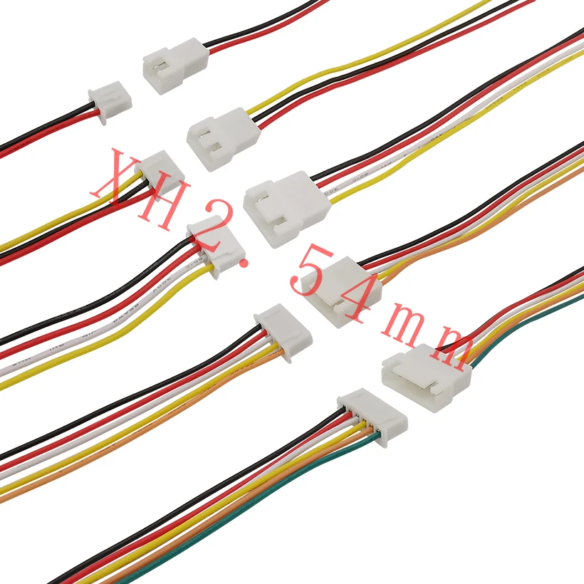 JST XH2.54mm Connector, JST XH XH2.54 Pitch Block Adapter,20CM 26AWG 2/3/4/5/6Pin Male Female Plug Socket Cable Wire