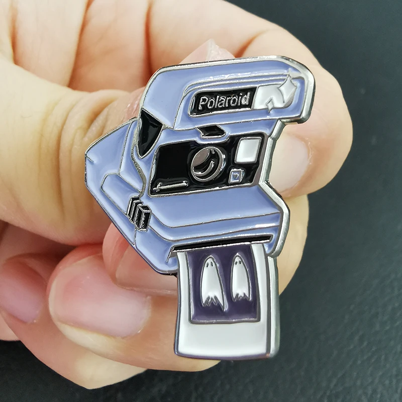 Camera Enamel Pin Photograph, give me something to remember Brooch Jewelry