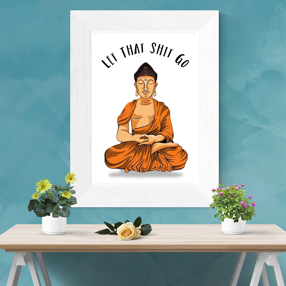 Funny Let that Shit Go Quote Bathroom Sign Canvas Prints And Poster Bathroom Art for Zen Painting Wall Picture Bathroom Decor