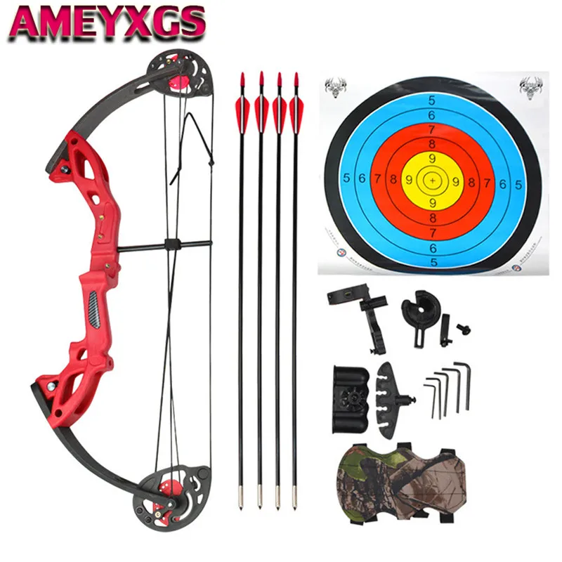 

Junior Complete Compound Bow Arrow Package Set Youth 15-29lbs Children Junior Entry Level Kit 260fps Shooting Target Training