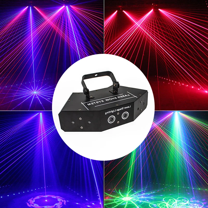 

6 Lens RGB Scan Laser DMX LED Scanning Stage Lighting Colorful Spot Effect Scanner Disco Dj Party Lights Sector Laser Projector