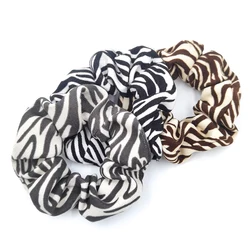 3PCS/Set Fashion Leopard Zebra Pattern Scrunchies Elastic Hair Band Women Girl Corduroy Dot Headband Ponytail Holder Accessories