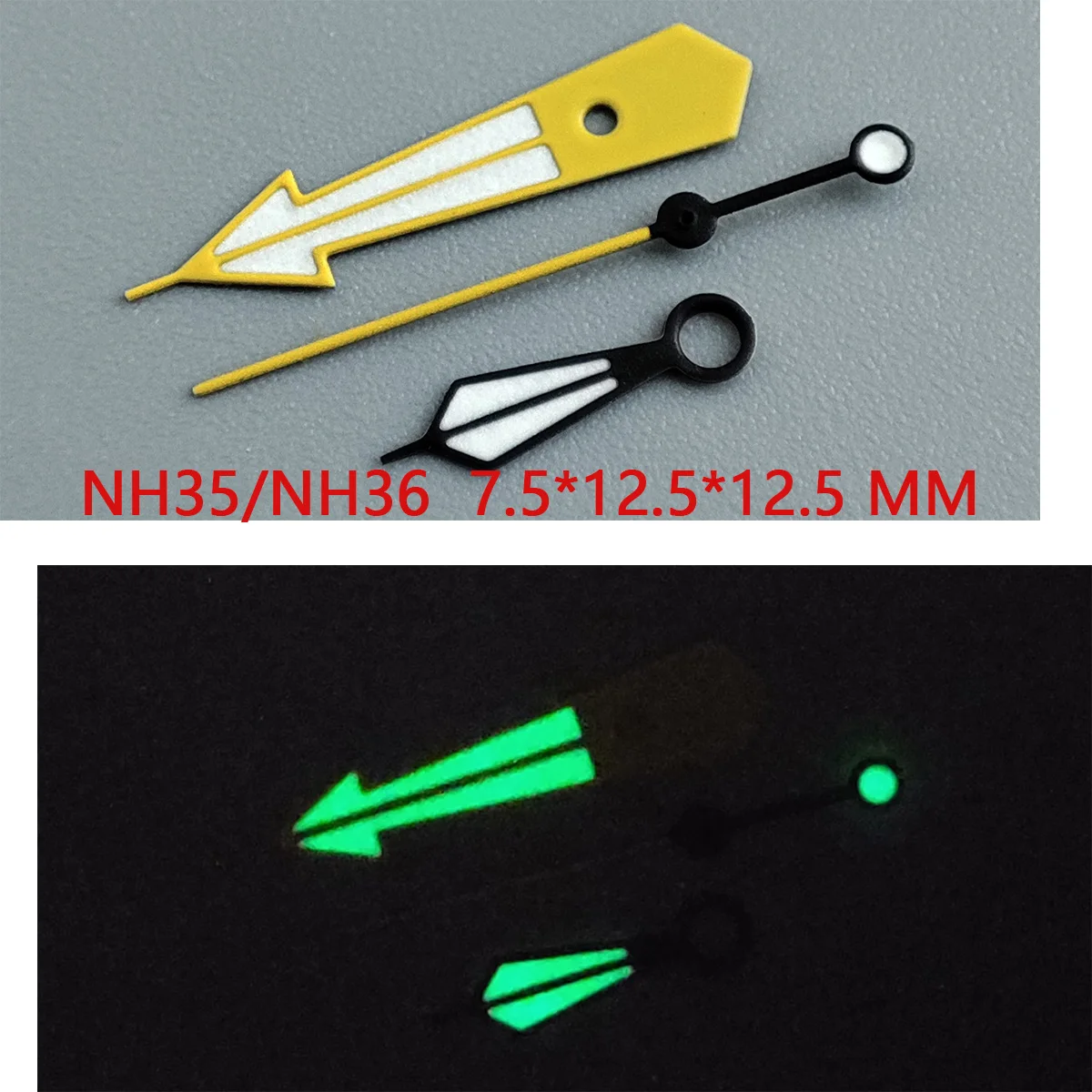 Watch accessories watch pointer NH35 hands pointer green super luminous, suitable for NH35, NH36 movement A70