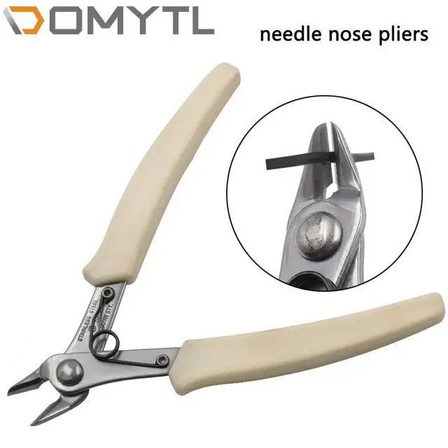 1pcs White Handle Diagonal Pliers Japanese-style Ruyi Needle-nosed Cut Line 45#Steel DIY Hand Tools