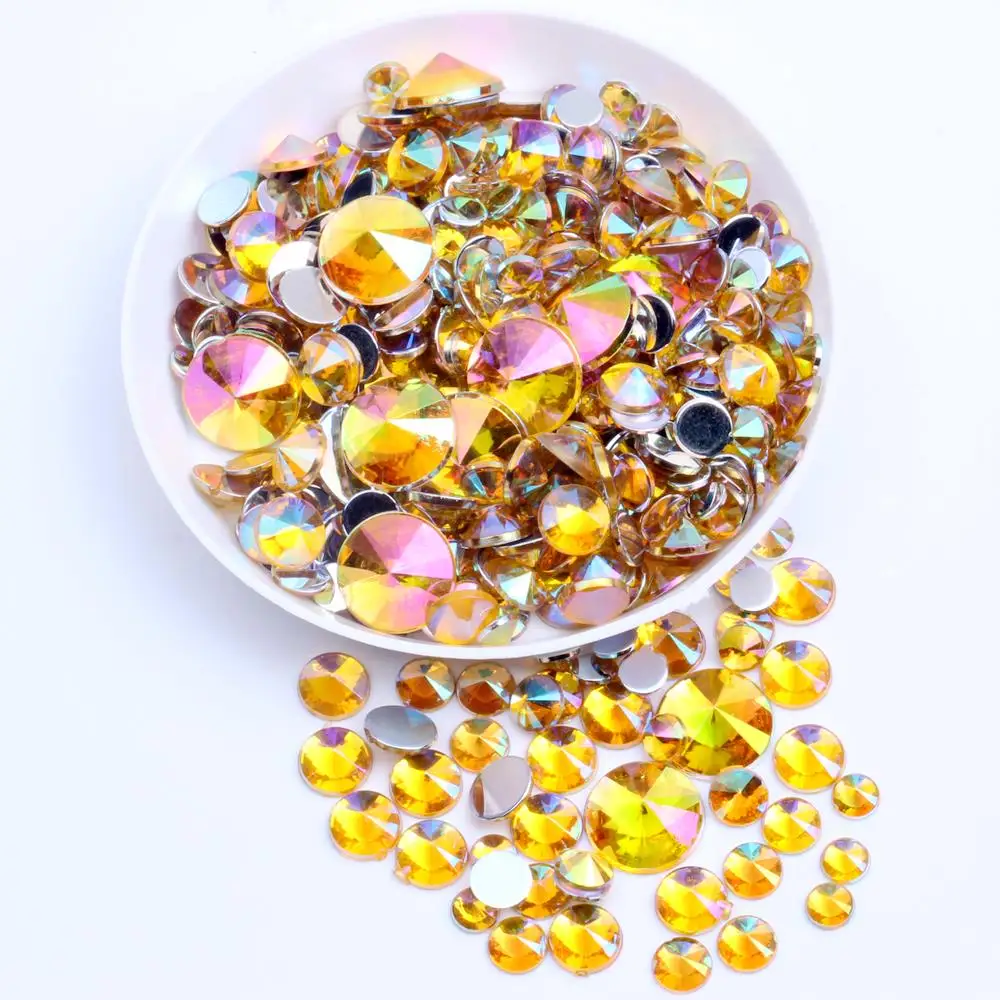 

Acrylic Rhinestones Flatback Pointed 5000pcs 6mm Many AB Colors Imitation Glue On Beads For Crafts Garments Accessories