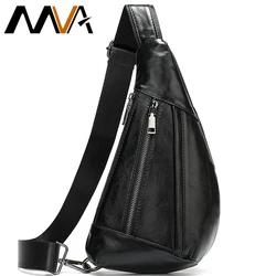 MVA Genuine Leather Bag Men's Crossbody Bag For Men Messenger Bags Men Leather Men's Shoulder/Chest Bags Small Chest Pack 7025