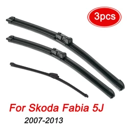 MIDOON Windshield Windscreen Wiper Blades Set For Skoda Fabia 5J Hatchback Front + Rear 2007 2008 2009 2010 2011 2012 2013