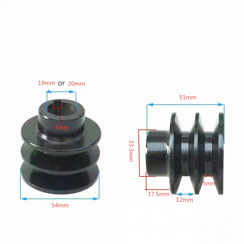 Belt Pulley Roller Idler Bore, polia ranhurada para 168F 170F GX160 GX200 motor 210C, ID, 19mm ou 20mm