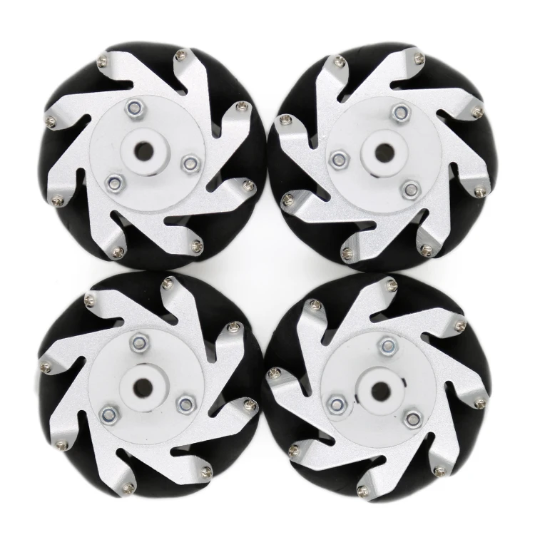 4pcs/set 60mm Metal Mecanum Wheel Omni-directional Wheel for Arduino Raspberry Pi DIY Robotic Car,Move horizontally