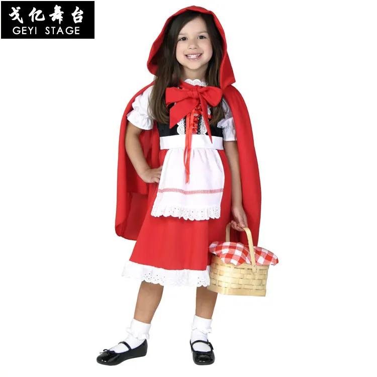 Halloween Children's Day Party Family Matching Mother Daughter Little Red Riding Hood Cosplay Costumes for Women Girls Kids 5XL