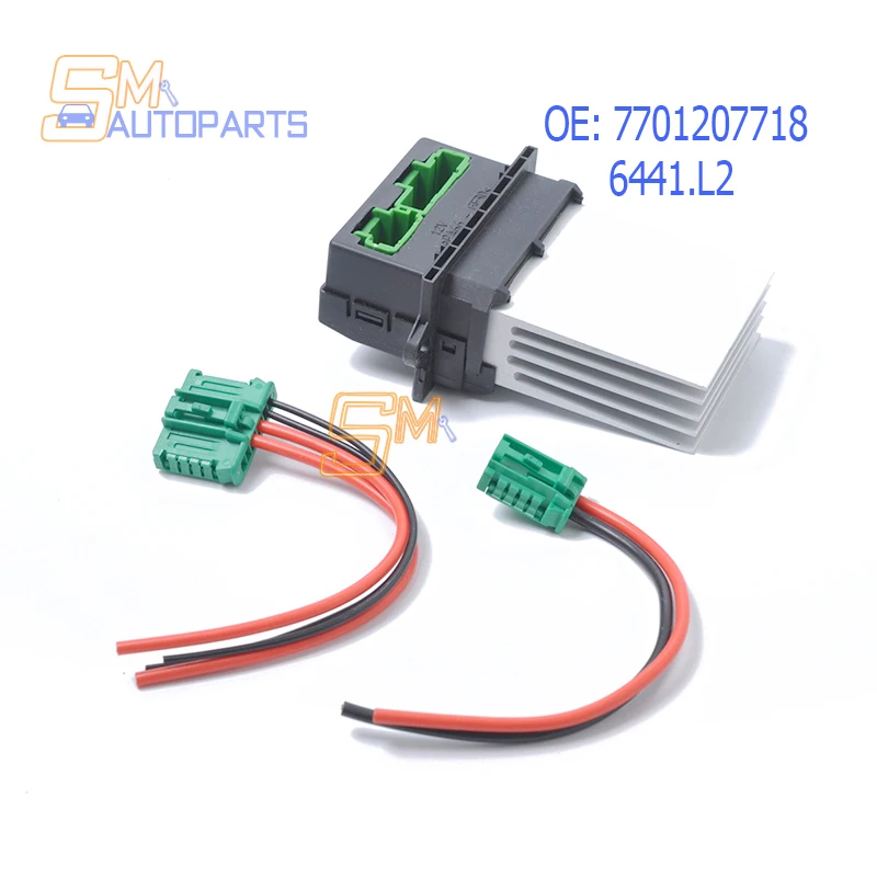 

6441.L2 Heater Blower Fan Resistor + Connector/Wire For Citroen C2 C3 C5 Peugeot Renault